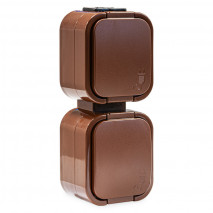 zásuvka vodo TIMEX 2-nás. hnedá NT-6B2/P H zvislá